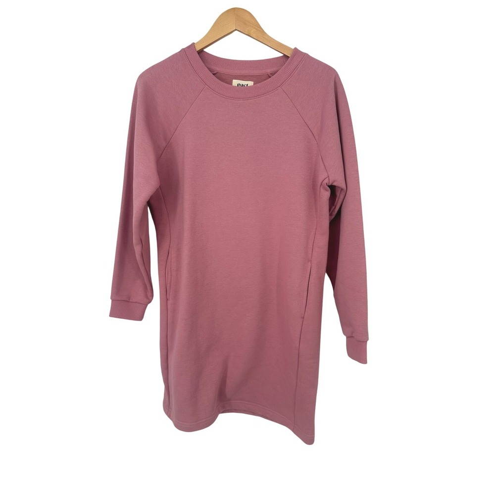 Pact Sweatshirt Dress Size M Lily Desert Rose Pink Organic Cotton Fleece Line